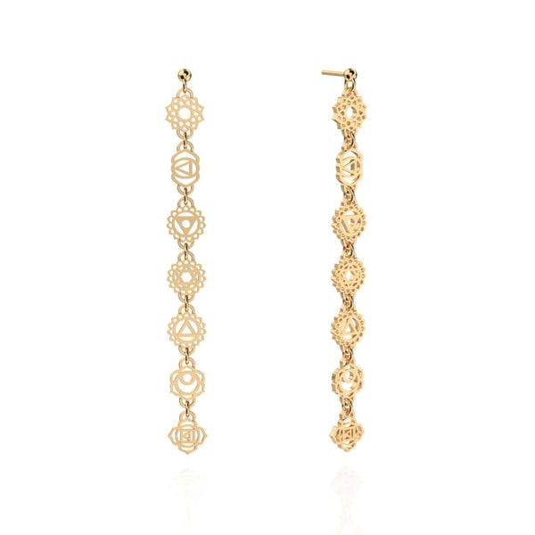 7-Chakra Gold Earrings